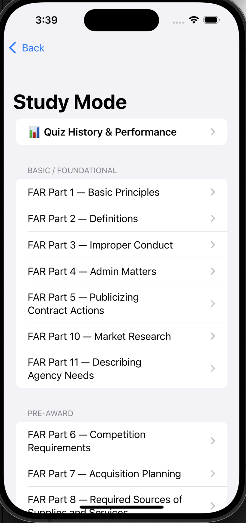 Study Mode by Lifecycle Category